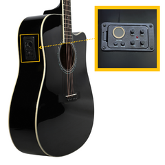 V-TONE VEAG1 CE BK elektroakustisk gitar 4/4 dreadnought cutaway svart