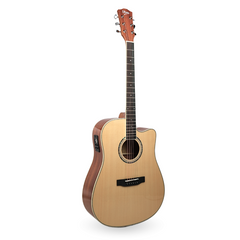 V-TONE VEAG1 CE NT Elektroakustisk Gitar 4/4 Dreadnought Cutaway – Natur