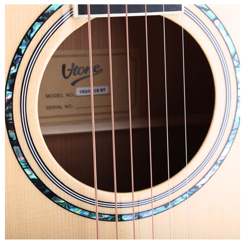 V-TONE VEAG1 CE NT Elektroakustisk Gitar 4/4 Dreadnought Cutaway – Natur