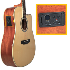 V-TONE VEAG1 CE NT Elektroakustisk Gitar 4/4 Dreadnought Cutaway – Natur