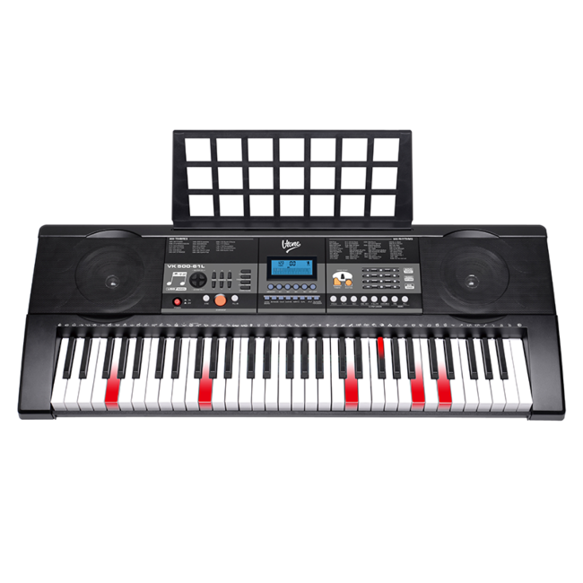 V-TONE VK-500 61L Keyboard – 61 Tangenter med LED læringsfunksjon for Barn og Nybegynnere