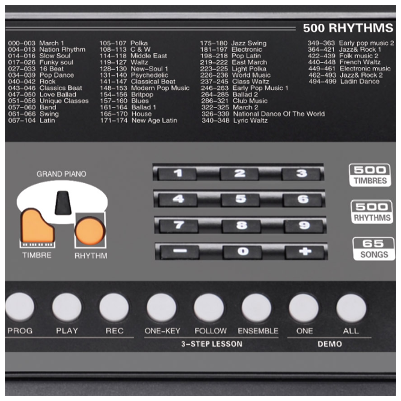 V-TONE VK-500 61L Keyboard – 61 Tangenter med LED læringsfunksjon for Barn og Nybegynnere