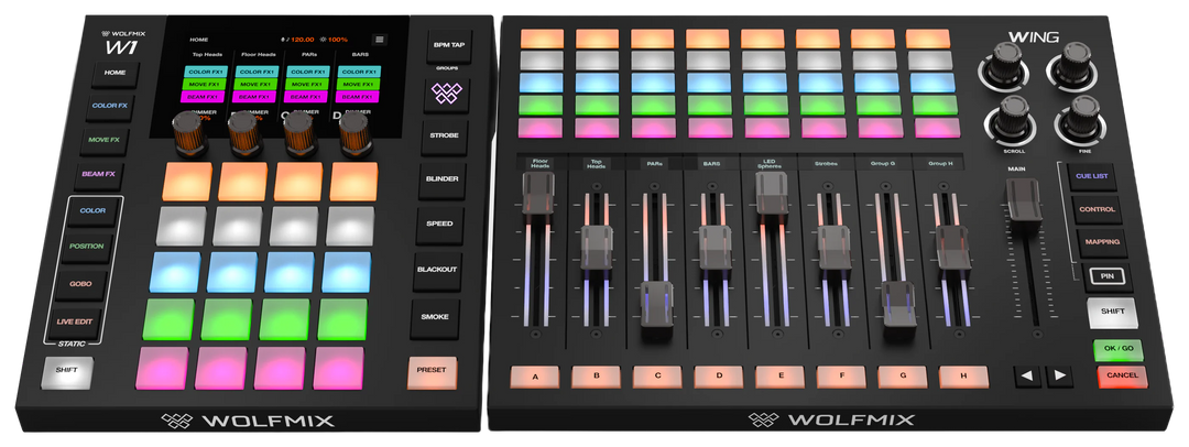 Wolfmix WING – Profesjonell DMX-lyskonsoll og W1-utvidelse