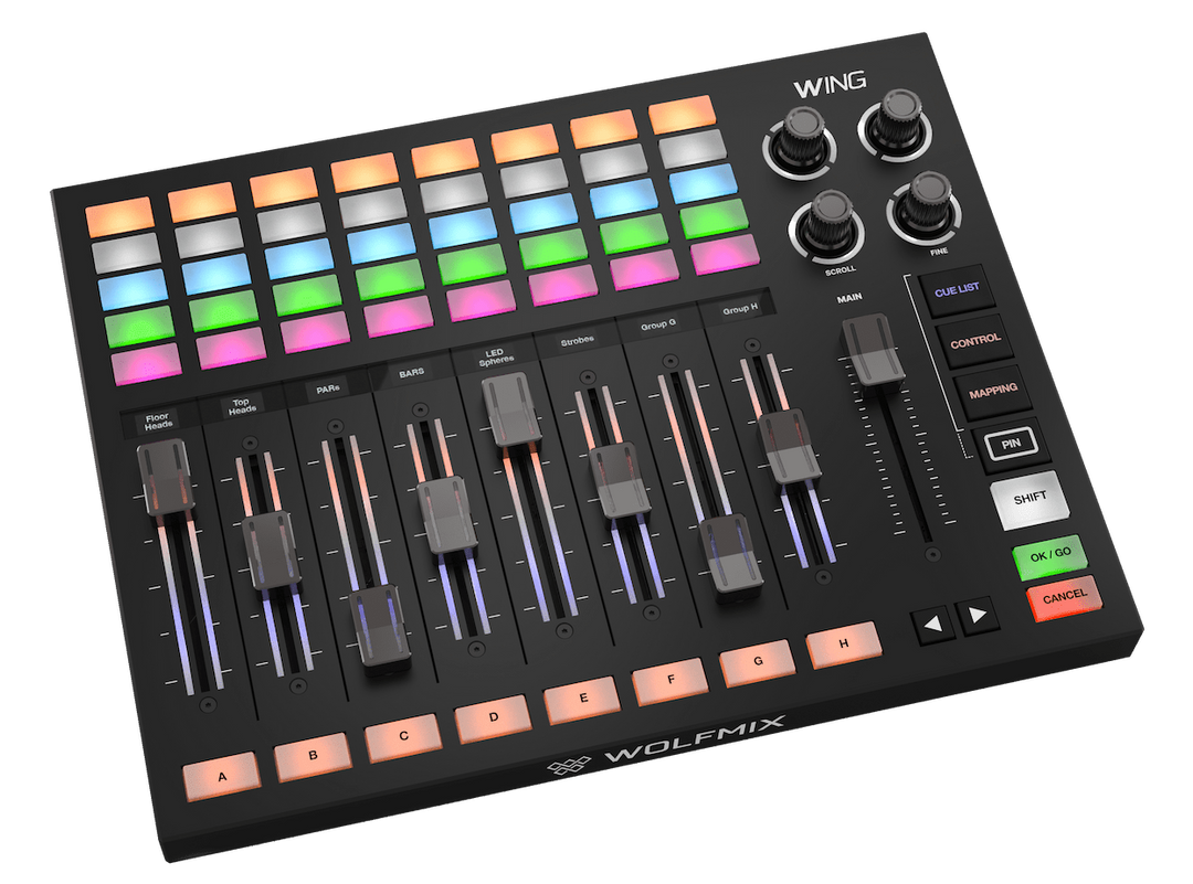 Wolfmix WING – Profesjonell DMX-lyskonsoll og W1-utvidelse