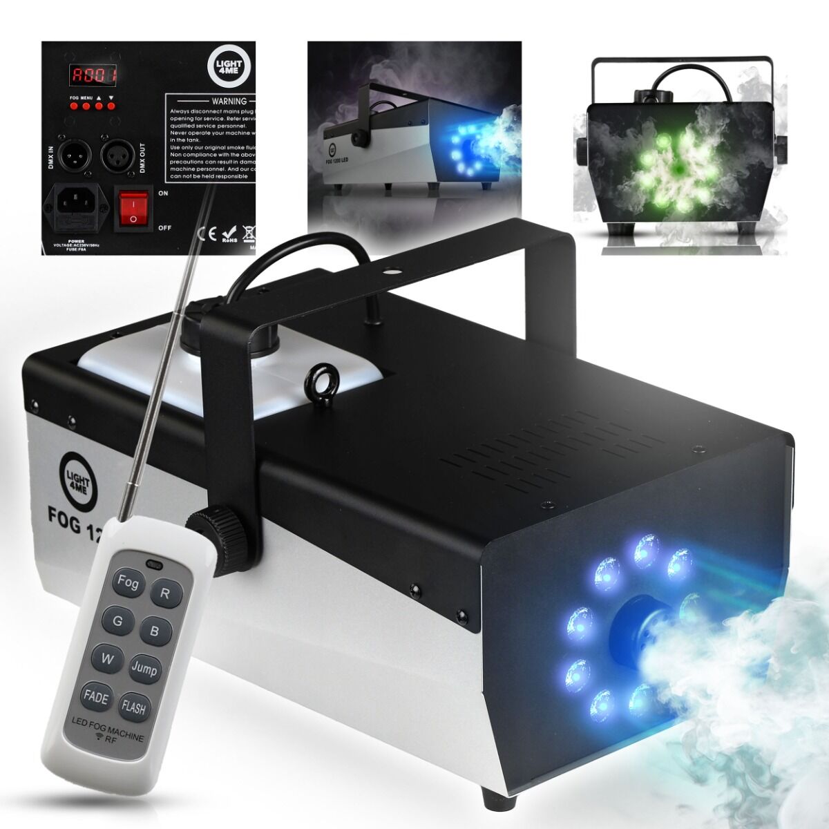 Light4Me Fog 1200 LED V2 Røykmaskin 1200W med LED