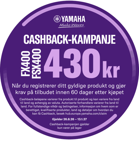 Yamaha cashback-kampanje: få 430 kr tilbake – se hvordan