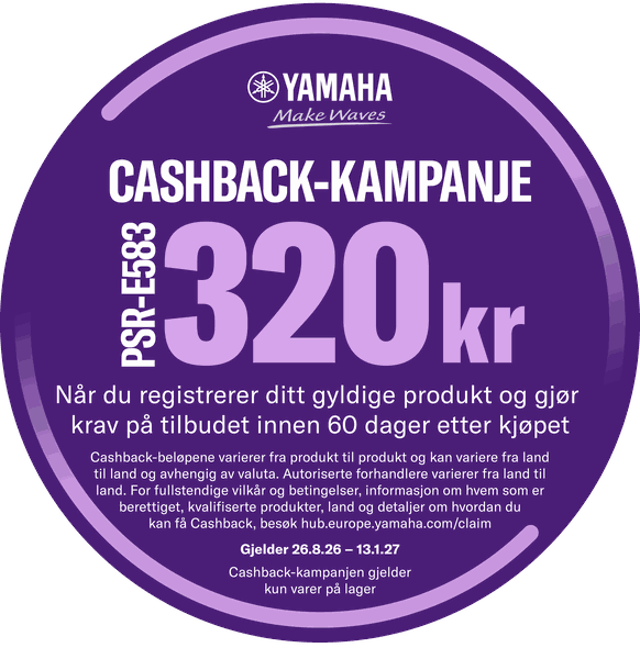 Yamaha cashback-kampanje: få 320 kr tilbake – se hvordan